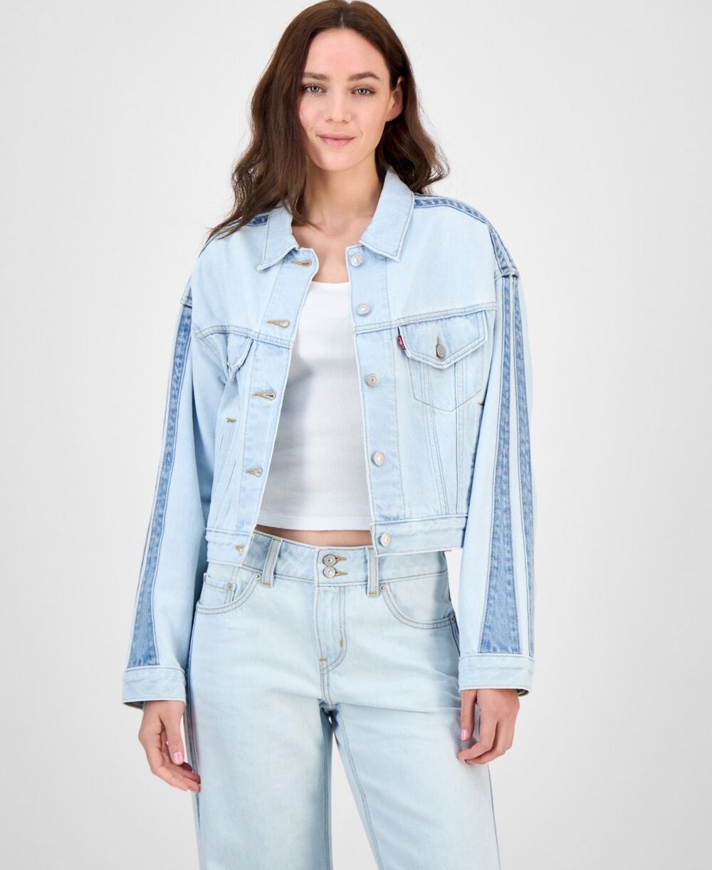 Levi's 90s Relaxed-Fit Cropped Trucker Jacket Light Blue XL